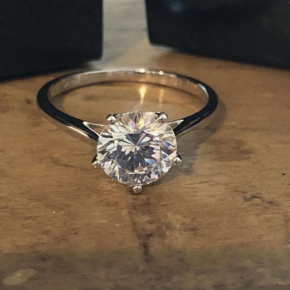 Sterling Silver Cz Solitaire Ring - image 3